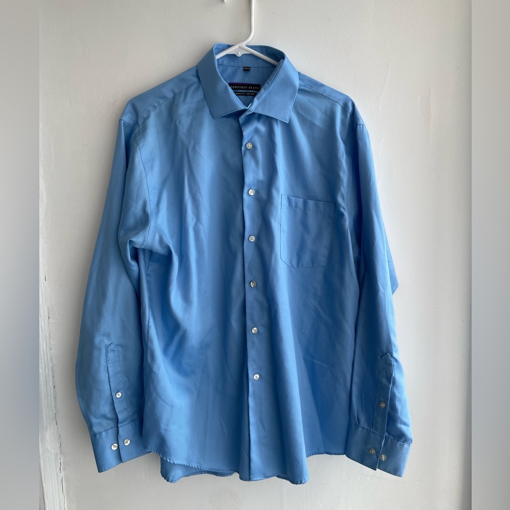 Geoffrey Beene Classic Fit Blue Button Down